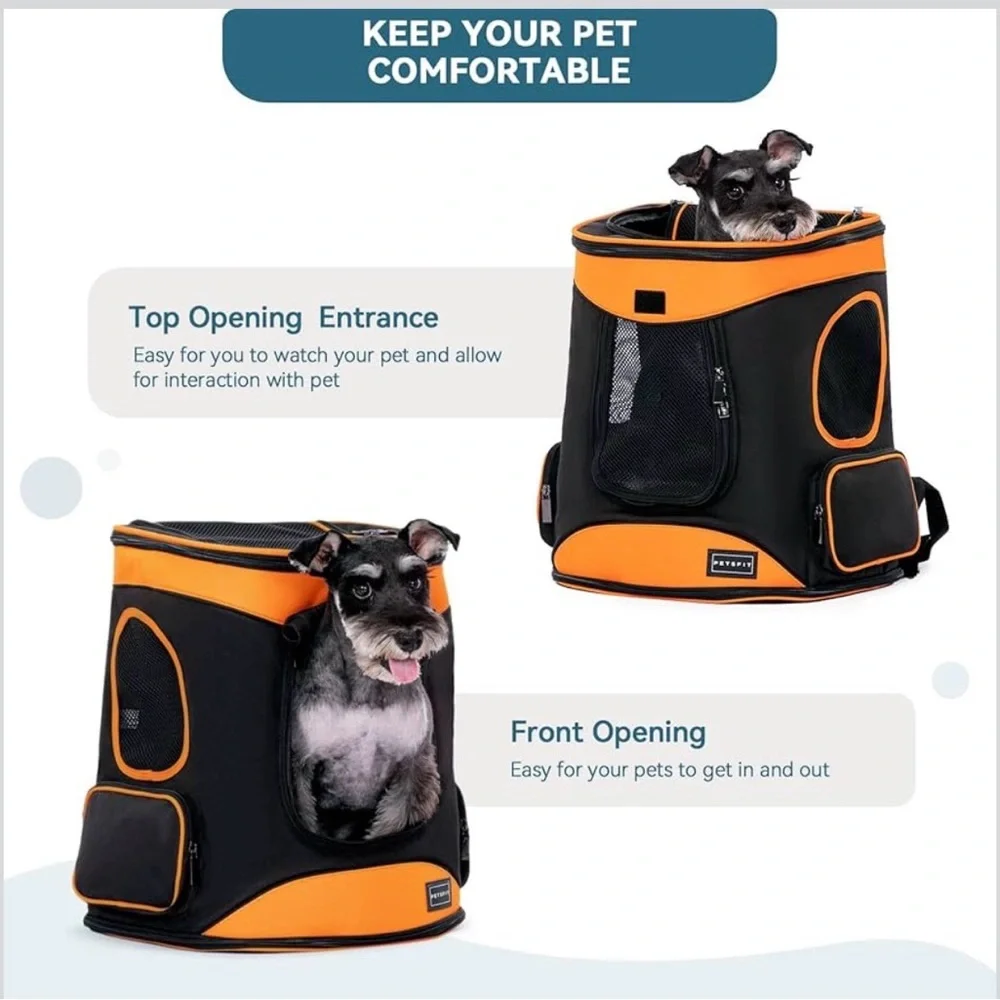 Orange and Black Dog Carrier Backpack